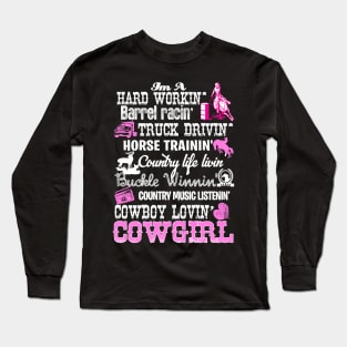 barrel racing Cowgirl Long Sleeve T-Shirt